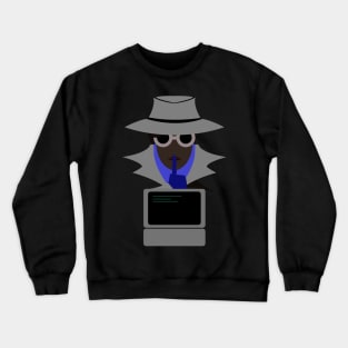 Lady Grey Shush (Afro W/Computer): A Cybersecurity Design Crewneck Sweatshirt